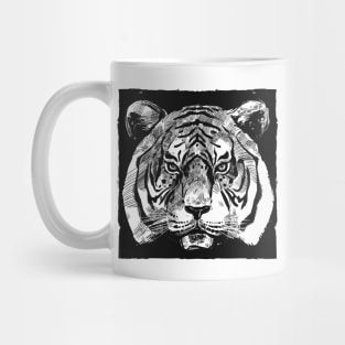 Tiger Head Hand Drawn Mug